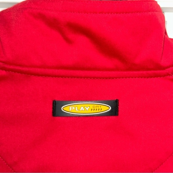 Greg Norman Golf Jacket Pullover 1/3 Zip Windproof Sz Large Red Water Repellent - Picture 8 of 12